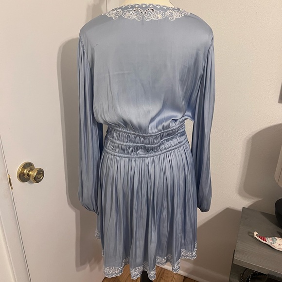 Maje Satin Blue Dress - Picture 2 of 4